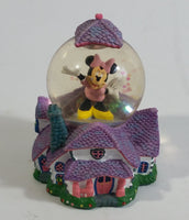 Disney Parks Authentic Original Minnie Mouse on House Miniature 3 1/8" Tall Snow Globe Collectible