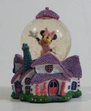 Disney Parks Authentic Original Minnie Mouse on House Miniature 3 1/8" Tall Snow Globe Collectible