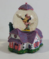 Disney Parks Authentic Original Minnie Mouse on House Miniature 3 1/8" Tall Snow Globe Collectible