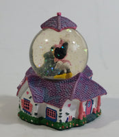 Disney Parks Authentic Original Minnie Mouse on House Miniature 3 1/8" Tall Snow Globe Collectible