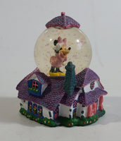 Disney Parks Authentic Original Minnie Mouse on House Miniature 3 1/8" Tall Snow Globe Collectible