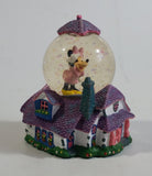 Disney Parks Authentic Original Minnie Mouse on House Miniature 3 1/8" Tall Snow Globe Collectible