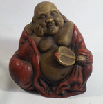 Vintage Antique Reproduction of Kutani Hotei God of Contentment Sitting Ceramic Statue Made in Japan