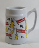 Pilsner Beer Bunny Rabbit Themed 5 1/2" Tall Stein Mug Breweriana Collectible Drinkware