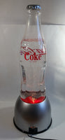 Hard to Find Coca Cola Coke 20 1/2" Tall Clear Plastic Bottle Shaped Bubbling Water Fountain