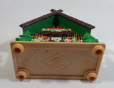 Vintage Western Germany Christmas Themed Black Forest Bavarian House Homestead Shaped Wooden and Plastic Thermometer with Man and Woman 5" Tall