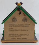 Vintage Western Germany Christmas Themed Black Forest Bavarian House Homestead Shaped Wooden and Plastic Thermometer with Man and Woman 5" Tall