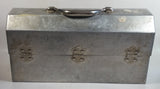 Vintage L. May Mfg Co. 14 1/2" Wide Polished Riveted Aluminum Metal Miner's Lunch Box