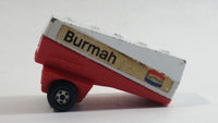 Vintage 1973 Lesney Matchbox Superfast Freeway Gas Tanker No. 63 Burmah Red and White Die Cast Toy Car Semi Trailer Fuel Hauler Vehicle