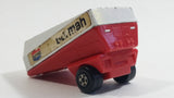 Vintage 1973 Lesney Matchbox Superfast Freeway Gas Tanker No. 63 Burmah Red and White Die Cast Toy Car Semi Trailer Fuel Hauler Vehicle