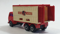 Vintage 1976 Lesney Matchbox Superfast No. 42 Mercedes Container Truck Red Sea Land Die Cast and Plastic Toy Car Vehicle