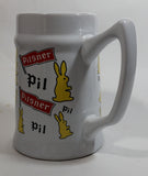 Pilsner Beer Bunny Rabbit Themed 5 1/2" Tall Stein Mug Breweriana Collectible Drinkware