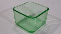 Antique Green Uranium Glass Square Candy Dish