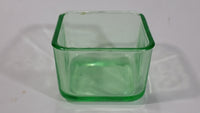 Antique Green Uranium Glass Square Candy Dish