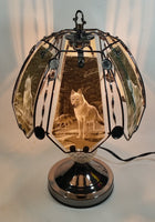 Wolf Wildlife Themed 16" Tall Metal with Crystal Style Ball Table Lamp