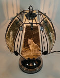 Wolf Wildlife Themed 16" Tall Metal with Crystal Style Ball Table Lamp