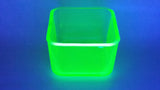 Antique Green Uranium Glass Square Candy Dish