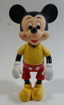 Vintage Walt Disney Productions Mickey Mouse Cartoon Character 5 1/2" Articulated Hard Rubber Toy Figure Made in Hong Kong