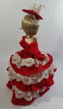 Vintage 1970s Bradley Artmark Big Eyes "Tina" Southern Belle Red and White Dress 14" Tall Toy Fabric Doll Figure