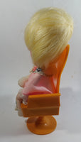 Vintage 1960s Senpo Musical Doll in Chair 12" Tall Toy Collectible