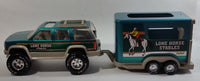 Hard to Find 1996 Nylint Chevrolet Tahoe Lone Horse Stables Truck and Trailer Emerald Green 1/18 Scale Pressed Steel and Plastic Toy Car Vehicle Set