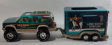 Hard to Find 1996 Nylint Chevrolet Tahoe Lone Horse Stables Truck and Trailer Emerald Green 1/18 Scale Pressed Steel and Plastic Toy Car Vehicle Set