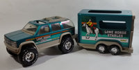 Hard to Find 1996 Nylint Chevrolet Tahoe Lone Horse Stables Truck and Trailer Emerald Green 1/18 Scale Pressed Steel and Plastic Toy Car Vehicle Set