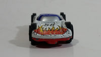 Vintage LTI White and Blue with Red and Blue Double Sided Die Cast Toy Race Flip Car Vehicle