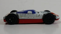 Vintage LTI White and Blue with Red and Blue Double Sided Die Cast Toy Race Flip Car Vehicle