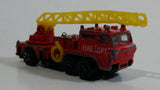 Vintage PlayArt Fire Engine Ladder Truck Red Die Cast Toy Car Rescue Emergency Vehicle - Made in Hong Kong