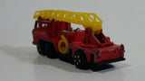 Vintage PlayArt Fire Engine Ladder Truck Red Die Cast Toy Car Rescue Emergency Vehicle - Made in Hong Kong