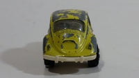 Vintage PlayArt Volkswagen Beetle Yellow Die Cast Toy Car Vehicle - Made in Hong Kong