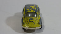 Vintage PlayArt Volkswagen Beetle Yellow Die Cast Toy Car Vehicle - Made in Hong Kong