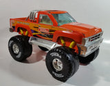 2002 Tonka Hasbro Funrise Monster Truck Racing Orange Pressed Steel and Plastic Toy Car Vehicle 12" Long