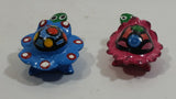 Mexican Bobbling Bobble Hand Painted Wood Turtle Toys Set of 2