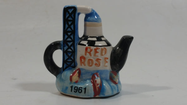 Vintage Red Rose Tea 1961 Space Shuttle Shaped Miniature Teapot Ornament