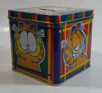 Paws Jim Davis Garfield "Feed The Kitty" Tin Metal Coin Bank Cartoon Collectible
