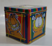 Paws Jim Davis Garfield "Feed The Kitty" Tin Metal Coin Bank Cartoon Collectible