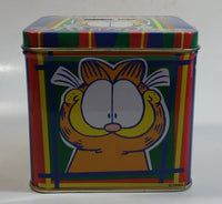 Paws Jim Davis Garfield "Feed The Kitty" Tin Metal Coin Bank Cartoon Collectible