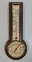 Vintage Wood Texture Plastic Case Thermometer Hygrometer Weather Station Made in U.S.A.