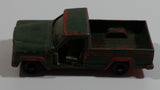 Vintage Lesney Jeep Gladiator Red Painted Army Green Truck Die Cast Toy Car Vehicle Missing Driver Side Door