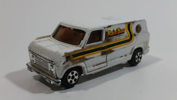 Vintage JRI Road Machines Bedford Van Rainbow White Die Cast Toy Car Vehicle Made in Hong Kong