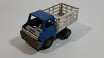 Vintage 1960s Louis Marx Blue and White Stake Bed Dumping Farm Truck Pressed Steel Toy Car Vehicle