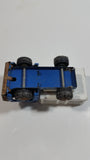 Vintage 1960s Louis Marx Blue and White Stake Bed Dumping Farm Truck Pressed Steel Toy Car Vehicle