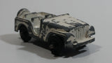 Vintage 1950s MidgeToy Midge Military Jeep White Tiny Miniature Die Cast Toy Car Vehicle