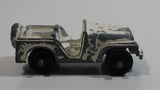 Vintage 1950s MidgeToy Midge Military Jeep White Tiny Miniature Die Cast Toy Car Vehicle