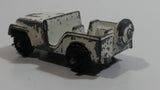 Vintage 1950s MidgeToy Midge Military Jeep White Tiny Miniature Die Cast Toy Car Vehicle