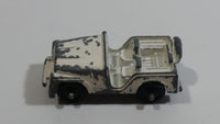 Vintage 1950s MidgeToy Midge Military Jeep White Tiny Miniature Die Cast Toy Car Vehicle