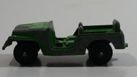 Vintage Tootsie Toys Green Military Jeep Die Cast Toy Car Vehicle Made in Chicago U.S.A.