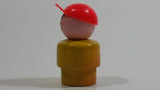 Vintage Fisher Price Little People Angry Mad Freckled Boy with Red Cap Yellow Wood Toy Figure